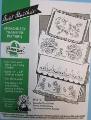 AUNT MARTHA'S IRON-ON TRANSFERS #3111 BEAUTIFUL FLORAL MOTIFS- NEW, UNOPENED.