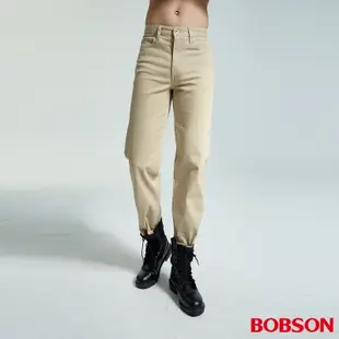 BOBSON 男款結紗伸縮卡其直筒褲