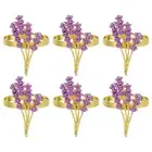 6Pcs Metal Napkin Rings, Table Napkin Holders Buckles for Decorations, Lavender