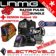 UNIMIG Razor 200 Pulse Mig Tig Welder + PAPR Air Respirator U11003K U21014K