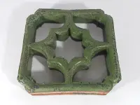 在飛比找Yahoo!奇摩拍賣優惠-[銀九藝] 早期 台灣陶瓷 綠釉老花磚