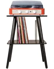 [Gadhouse] Brad MKII Record Player Tangerine + Entertainment Stand Bundle in Orange