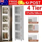 Living Room Folding 4 Tier 37cm Storage Cabinet Shelf with Wheels Gift