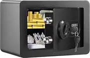 VEVOR Safe, 0.5 Cubic Feet Home Safe,35x25x25 cm, Steel Security Safe with Digital Keypad and 2 Keys, Wall-Mounted Cabinet Safe Protect Cash, Gold, Jewelry, Documents for Home, Hotel