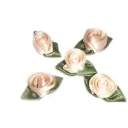 24 Peach satin barrel tulip rose applique flower