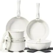 17 Pcs Pots and Pans Set Non Stick, Cookware Sets with Detachable Handle, Nonsti