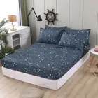 Kid's Stars and Moon Cotton Mattress Protector Bed Fitted Sheet Full Queen King