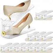 MOVDEET 12 Pack Shoe Slots Organizer for Closet, Adjustable Shoe Stackers for a Pair of Shoes Shoe Rack Storage Shoe Space Saver 50% Shoe Shelf Display Holder for Closet