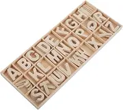 LRXIYODE 1 Set Wooden Alphabet Letters Storage Tray Unfinished Wood Letters Boys and Girls Learning Toys DIY Craft Decor