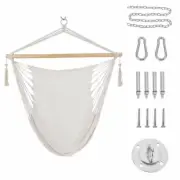 Patio Watcher Hammock Chair Hanging Rope Swing Seat with Hardware Kits Perfec...