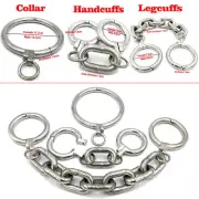 Stainless Steel Round Handcuffs Ankle Cuffs Neck Collar Shackles Weight