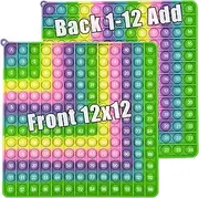 PETBSNVB Multiplication 12x12, Addition 1-12, Math Fidget Popper, Learn Multiplication with Pop Fidget Toy, Fidget Toys, Bubble Sensory Rainbow Green
