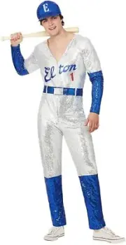Smiffys Officially Licensed Elton John Deluxe Sequin Baseball Costume