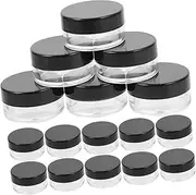 Baluue Travel Toiletries Bottle Set 20pcs 5g Round Cream Bottles for Cosmetics 4 Pcs Travel Containers Swabs Black