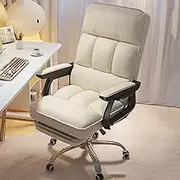 Office Chair with Footrest, Executive Office Chair with Latex Seat Cushion for Study, Office, Conference Room