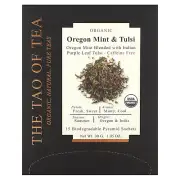Organic Oregon Mint & Tulsi Tea, Caffeine Free, 15 Pyramid Sachets, 1.05 oz (30