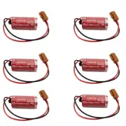 6pcs New ER17/33 3.6V Battery PLC Industrial Control Battery 2/3A Brown plug