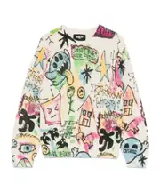 Barrow Graffiti-Printed Crewneck Jumper 12,8Y,4Y,14Y cream