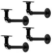 4 Pack 7x4 Inch Industrial Pipe Shelf Brackets L Pipe Floating Shelf Brackets