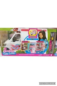 在飛比找Yahoo!奇摩拍賣優惠-8/26前 Barbie芭比 救護車遊戲組