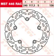 TRW Lucas Brake disc MST446RAC, rigid