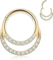 [AROWRO] 16G Septum Clicker Schmuck Daith Ohrringe Doppelnasenring 316L Chirurgischer Stahlknorpel Ohrringe Daith Turm Helix Tragus Piercing Schmuck für Frauen Mädchen