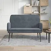 Dining Table Bench, Bench Entryway with Backrest, Velvet Bench for Kitchen, Dining Room, Porch, Easy to Assemble, 108x79x79 cm, Dark Grey