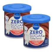 Pillsbury Premium Frosting ZERO SUGAR Creamy Supreme CHOCOLATE FUDGE (2 Pack)