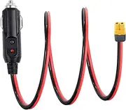 AJDPOI XT60 to Car Cigarette Lighter Plug Cigarette Lighter XT60 Extension Cable 12AWG XT60 Adapter Cable Compatible with Solar Panel RV Portable Power Station Solar Generator (3FT)