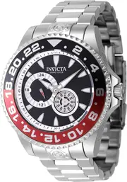 Invicta Pro Diver GMT Stainless Steel Black/Red Coke Bezel 47302 300M Mens Watch