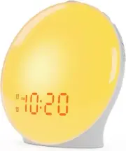 Wake Up Light Sunrise Alarm Clock for Kids, Heavy Sleepers, Bedroom, White