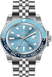 [Lorenz] Automatic 28196MM Men's Watch Automatic Stainless Steel Diver 100 Metres, Turquoise, Modern, turquoise, Modern