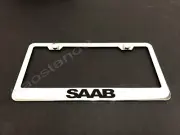 1x SAAB STAINLESS STEEL LICENSE PLATE FRAME + Screw Caps (for: Saab)