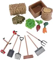 Hohopeti 13pcs Mini Garden Tool Set Model Farm Tools for Farm Decoration Table Decor