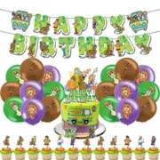 Scooby Themed Kids Happy Birthday Party Supplies Banner Balloons Kit Cake Cupcake Toppers Decor Set