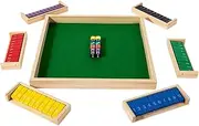 Shut The Box | Wood Dice Tabletop Activities | Educational Dice Game | Tabletop Gathering Wood Dice for Teens Adults Camping Trips Classroom Team Building Holiday Gatherings