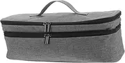 Hair Dryer Storage Bag Hair Blow Dryer Hair Dryers Hair Roller Hair Curlers Makeup Bags Curling Wand Hair Dryer Attachments Storage Travel Polyester High Capacity Cosmetic Case, Grey,