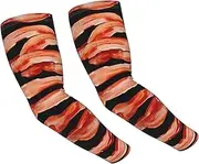 [FHEDVBN] Food Pattern Arm Sleeves Compression Arm Covers for Men Women Outdoor Sun Sleeves Cooling Sports Sleeve, Black