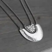 Brighton Andaluz Arch Layered Chain Necklace Hammered Two Strand Silver Plated