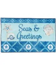 ESSENTIAL ELEMENTS SEAS & GREETINGS 17 X 28 IN HOLIDAY ACCENT RUG NEW