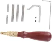 LALAFINA 7pcs Leather Craft Stitching Groover Set Skiving Edger Beveler Professional Leather Working Tools Kit
