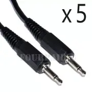 5 Pack Lot 6ft 3.5mm Male to Male Mono Audio Cable Cord 1/8" TS Plug Microphone