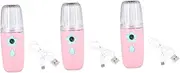 FOMIYES 3 Pcs Portable Nano Misting Sprayer Face Skin Moisturizer Machine Nano Face Humidifer for Bright Complexion