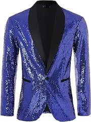 [Coucoland] Sequin Blazer Men-Tuxedo Jacket Sequin Suit Men Sport Coats
