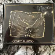 Cody James Bronze Belt Buckle Eagle over American Flag at Sunrise in Box