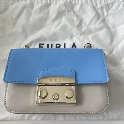 NWT Furla Metropolis Crossbody Mini Bag Cerulean Blue Perla WB00828-2000S-1-007