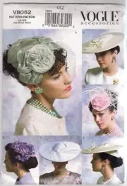 Vogue Sewing Pattern 8052, 5 Vintage Hats or Fascinators, One Size, Uncut