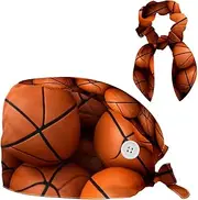 [YTYVAGT] Scrub Caps Women,Scrub Hats Suitable for Women,Ball Print Basketball