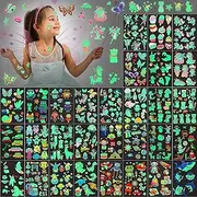 BEETIY 30 Sheets Luminous Tattoo Stickers, Glow Temporary Tattoos for Kids Waterproof Luminous Tattoo Sticker Glow Mixed Assorted
