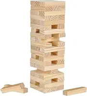 ArtCreativity Mini Wooden Tower Game, Wood Tumbling Blocks Set with 48 Pieces, Fun Indoor Game Night Games for Kids, Adults and House Parties, Development Toys for Children, Great Gift Idea